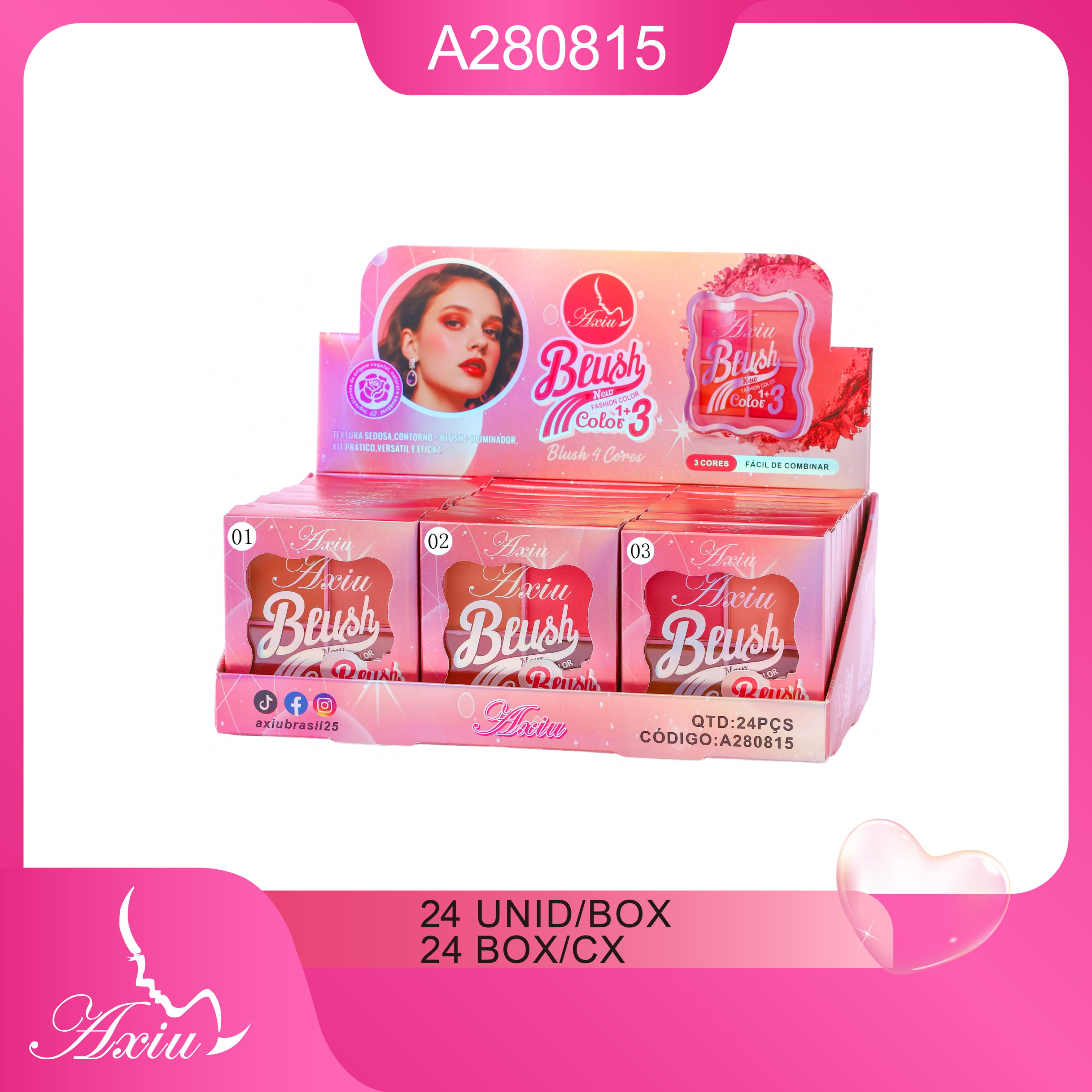 A280815-Paleta de blush com 4 cores vibrantes