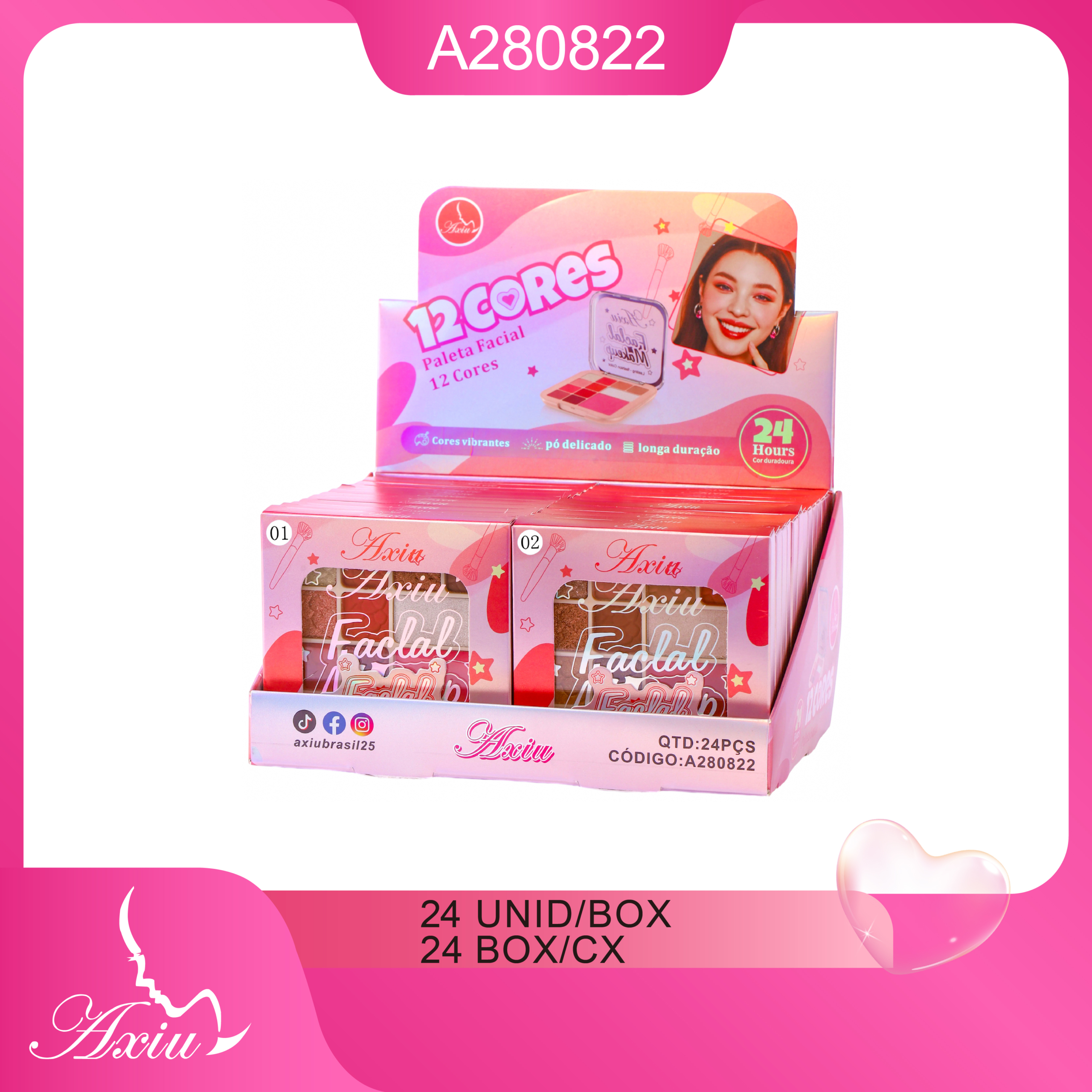 A280822-Paleta facial com 12 cores vibrantes