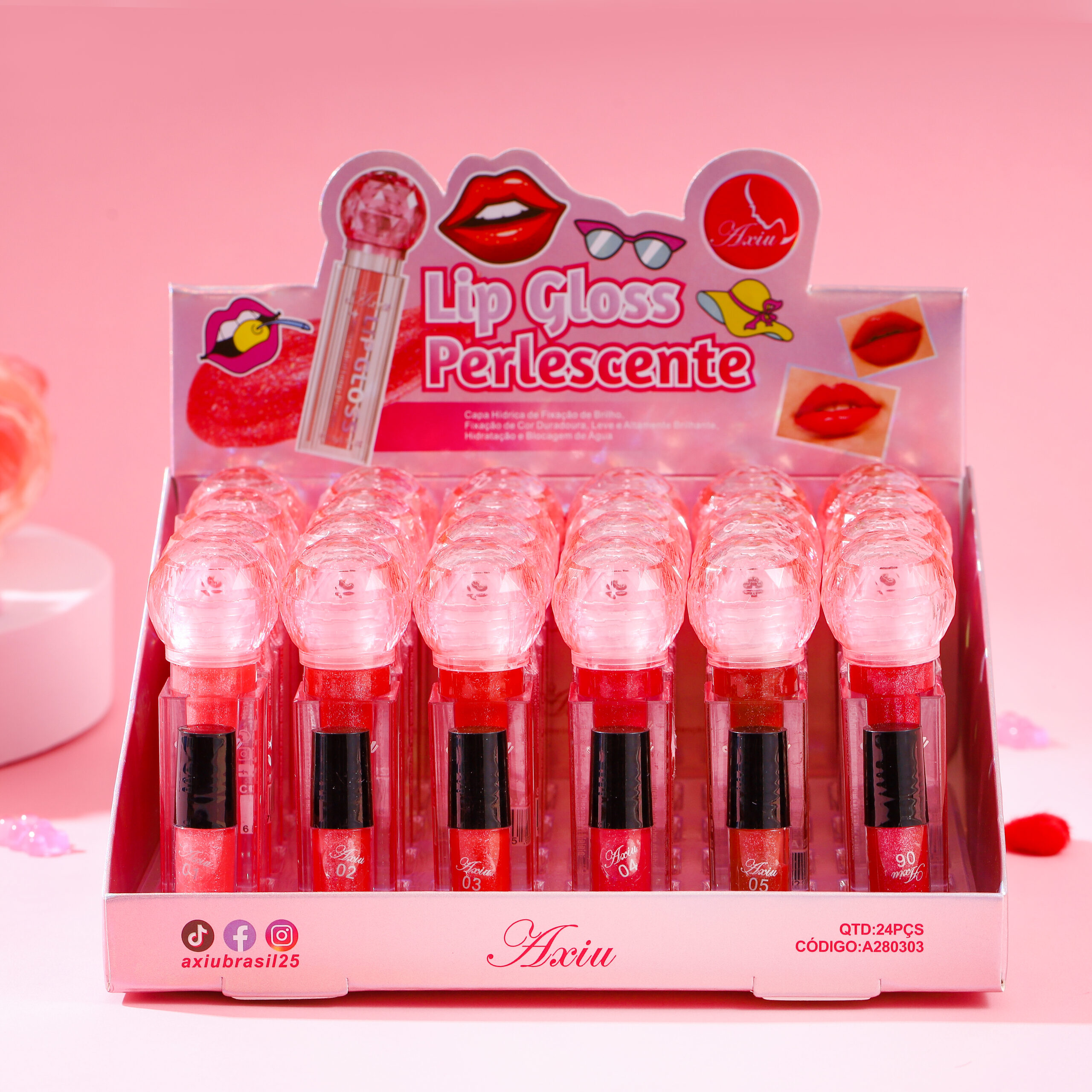 A280303-Gloss labial hidratante de longa duração com brilho intenso. - 图片 2